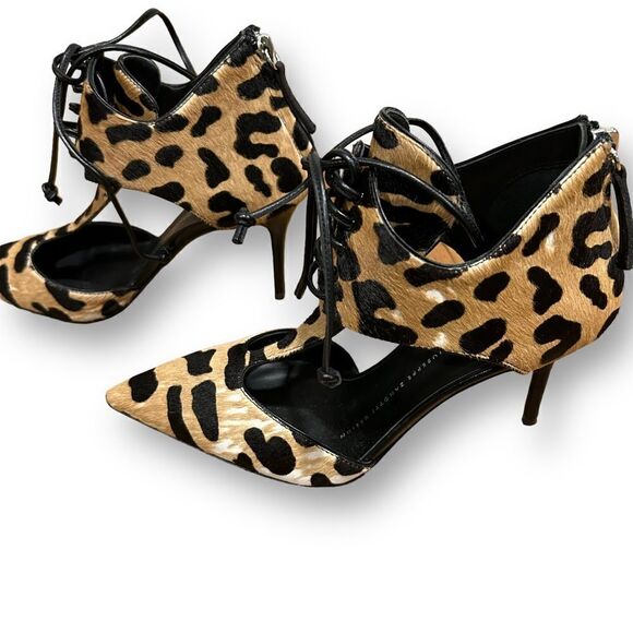 Revolve Giuseppe Zanotti FRIDA Leopard Cheetah Print Lace Up Stiletto - Picture 10 of 13